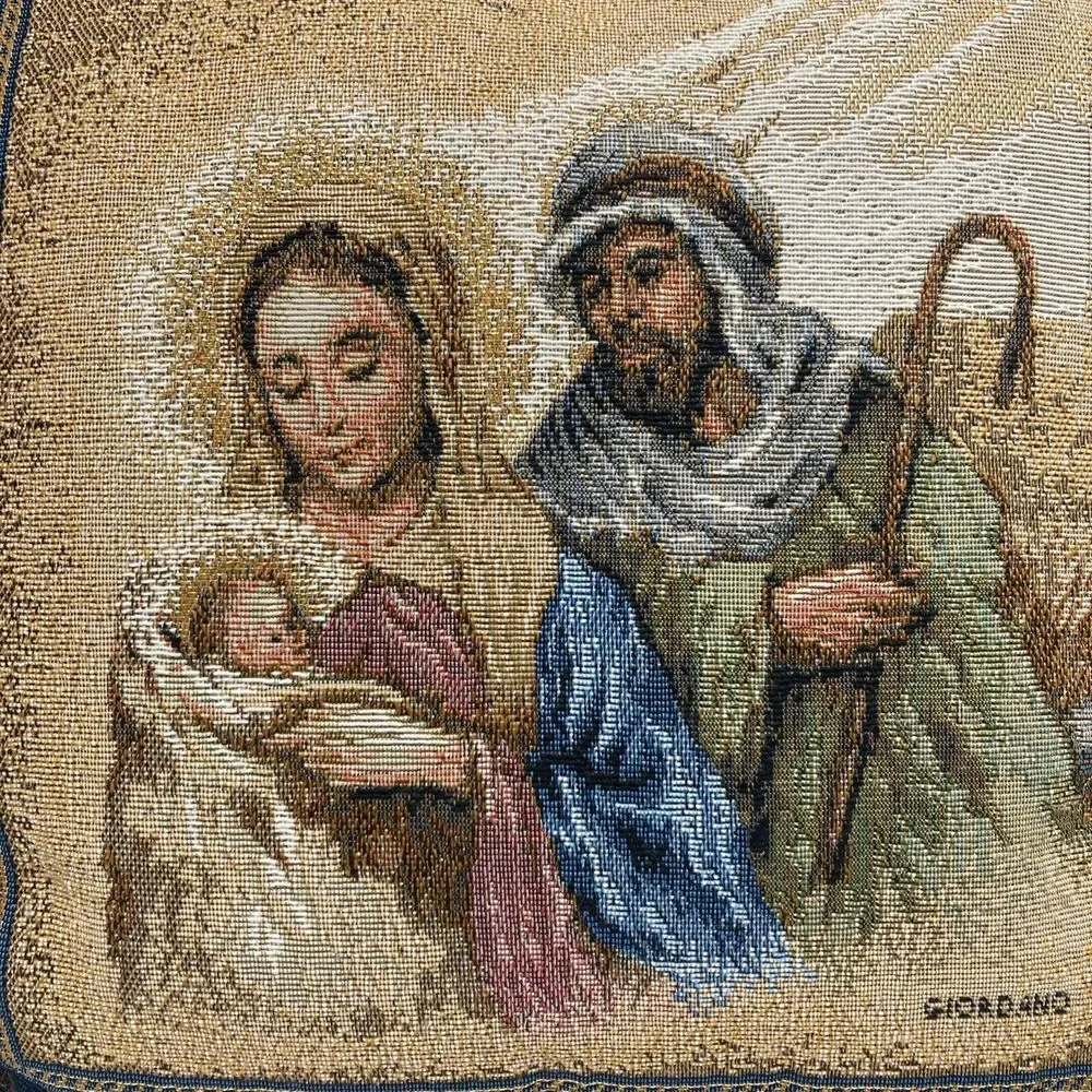 Riverdale Christmas Decorative Tapestry Throw Pillow Baby Jesus Mary &‎ Joseph